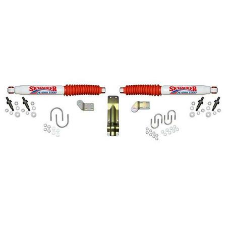 SKYJACKER Dual Steering Stabilizer- White With Red Shock Boot And Bracket S97-7254